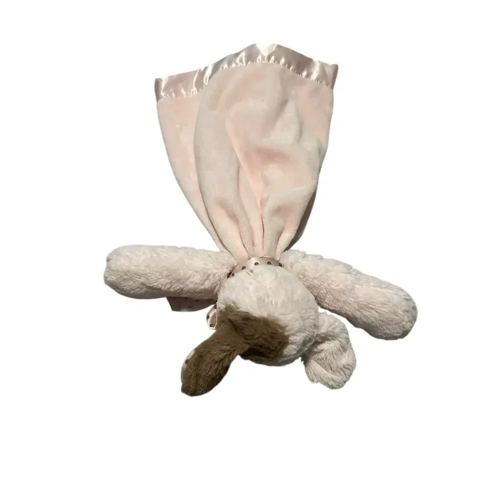 Bearington Baby Collection Lovey Security Blanket Pink Brown Puppy Dog 14